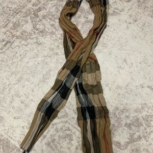 Burberry Beige and Black Plaid Scarf